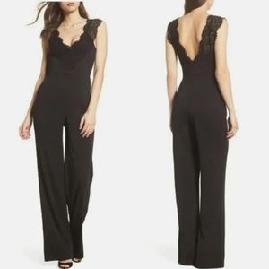 French Connection | Dominica Black Lace Jumpsuit NWT